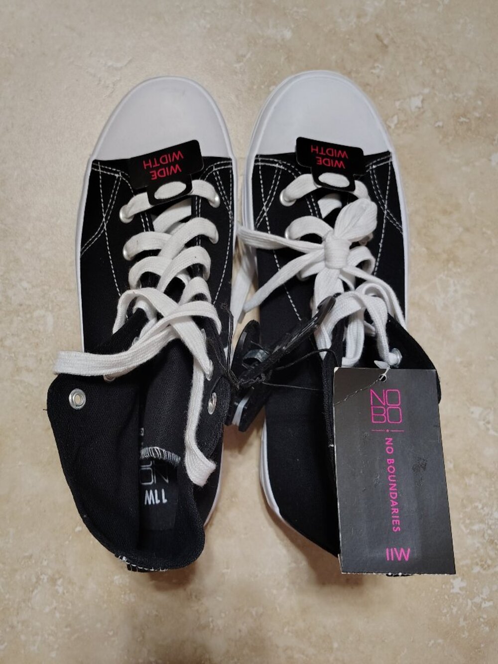 Brand new midnight navy blue No Boundaries lug wide width canvas sneaker size 11